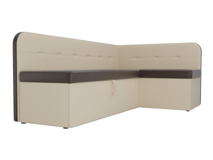 Кухонный угловой диван Форест бежевого цвета (экокожа)