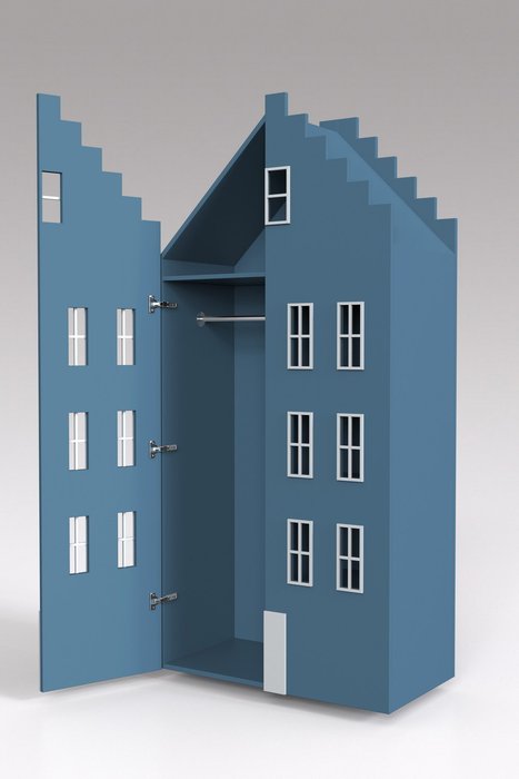 Двойной шкаф-домик Брюгге Maxi синего цвета - лучшие Детские шкафы в INMYROOM
