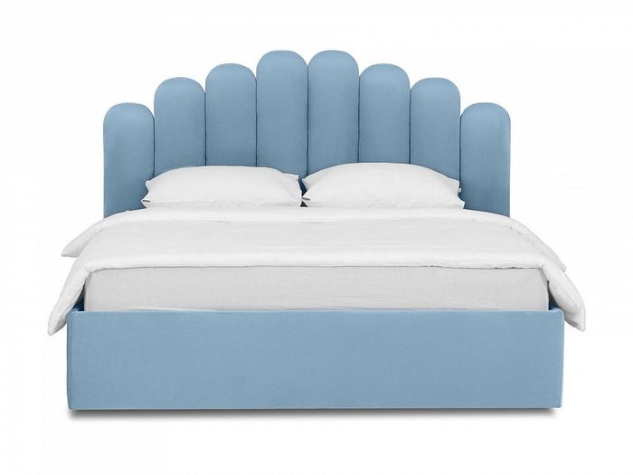 Кровать Queen Sharlotta 160х200 голубого цвета с подъемным механизмом
