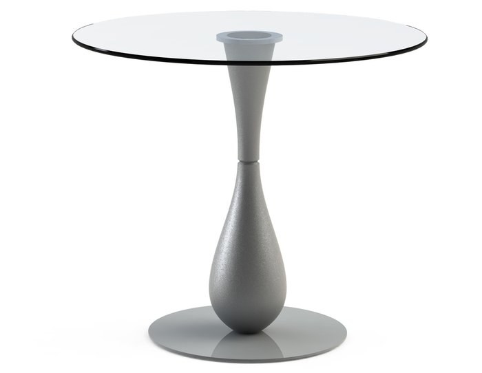 Обеденный стол "FLOS Silver" со  столешницей из закаленного стекла 