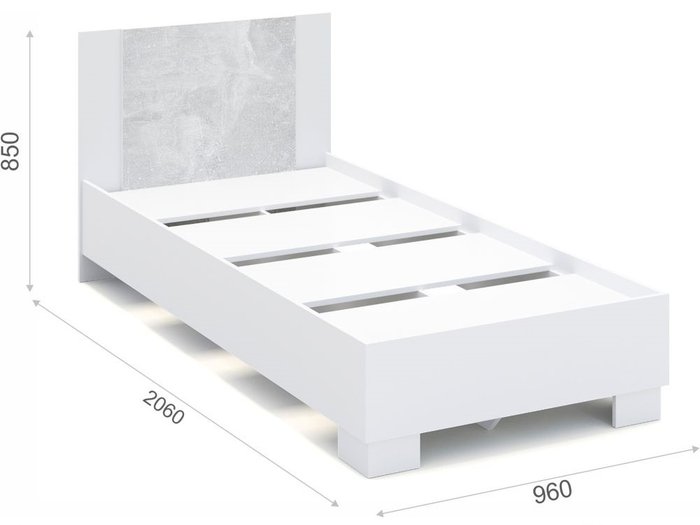 Кровать Аврора 90х200 белого цвета