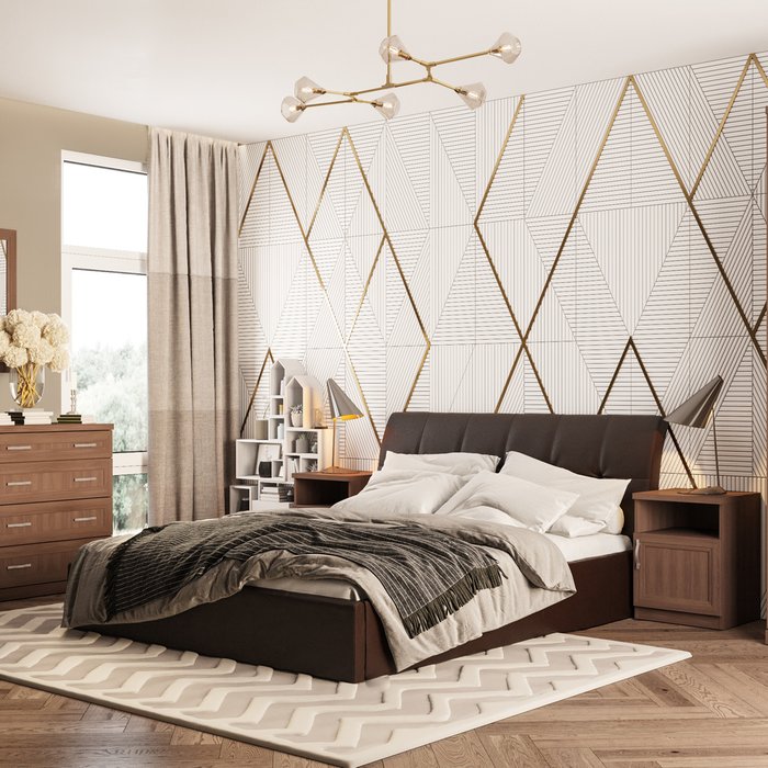 Кровать Инуа 160х200 темно-коричневого цвета с подъемным механизмом - лучшие Кровати для спальни в INMYROOM