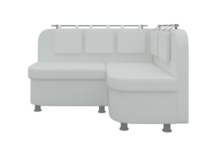 Угловой диван Уют белого цвета (экокожа)