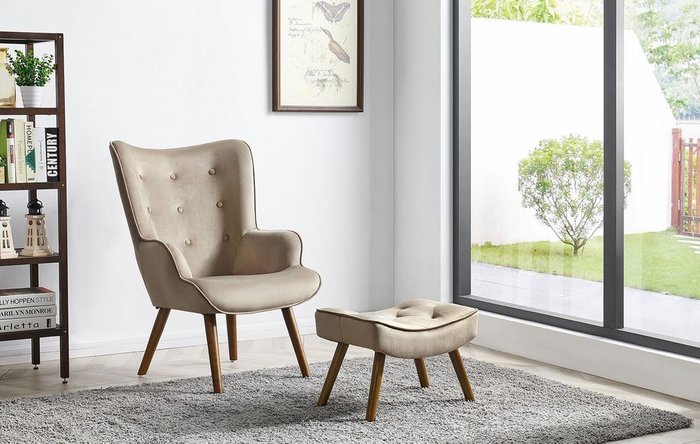 Кресло Hygge бежевого цвета - купить Интерьерные кресла по цене 26894.0