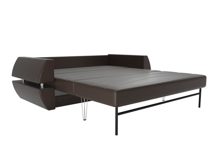 Прямой диван-кровать Атлант Т мини коричневого цвета (экокожа)