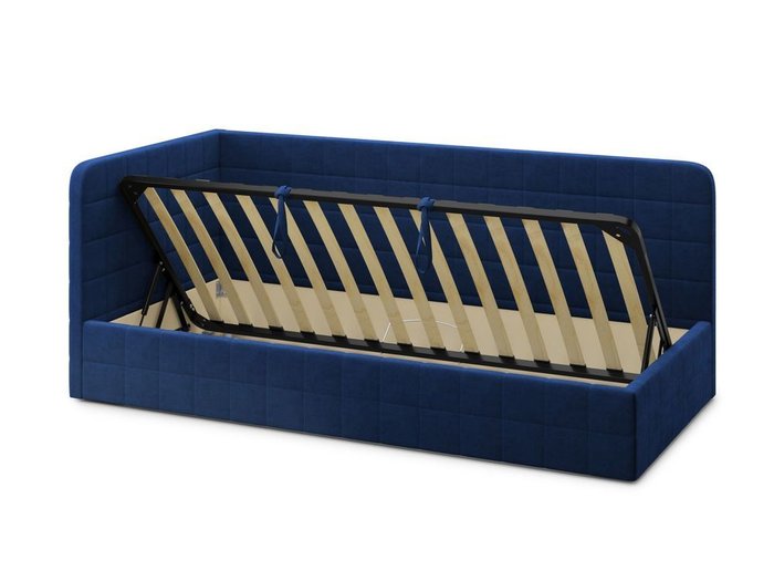 Кровать с подъемным механизмом Tichina left 90х200 синего цвета
