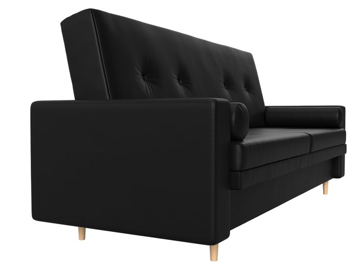 Прямой диван-кровать Белфаст черного цвета (книжка/экокожа) - лучшие Прямые диваны в INMYROOM