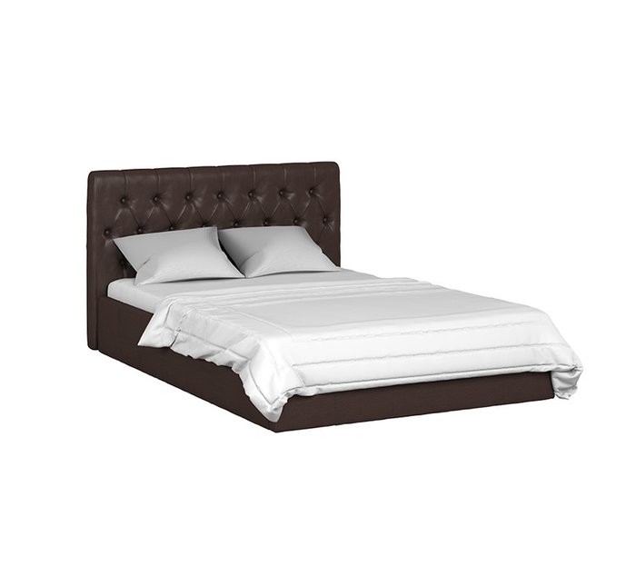 Кровать Инуа 140х200 темнокоричневого цвета с подъемным механизмом 