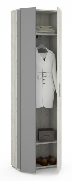 Шкаф Юнона цвета дуб белый/серый шифер - лучшие Шкафы для прихожей в INMYROOM