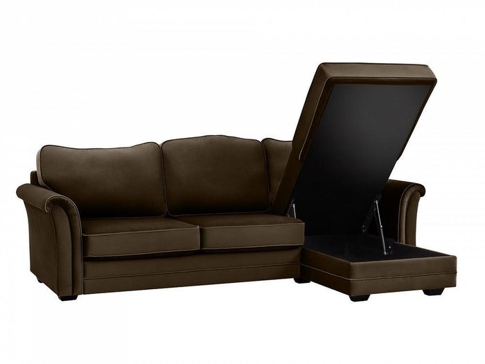Угловой диван-кровать Sydney темно-коричневого цвета