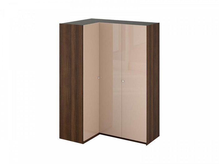 Шкаф Uno угловой левый коричнево-бежевого цвета 
