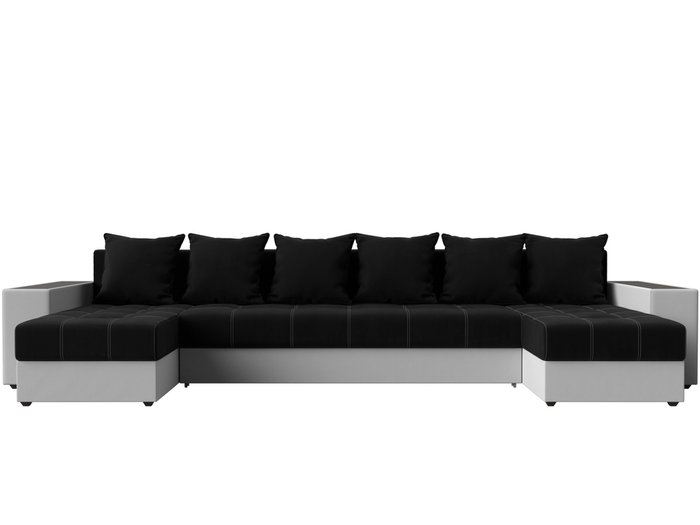Уловой диван-кровать Дубай черного цвета (ткань\экокожа) - купить Угловые диваны по цене 67990.0