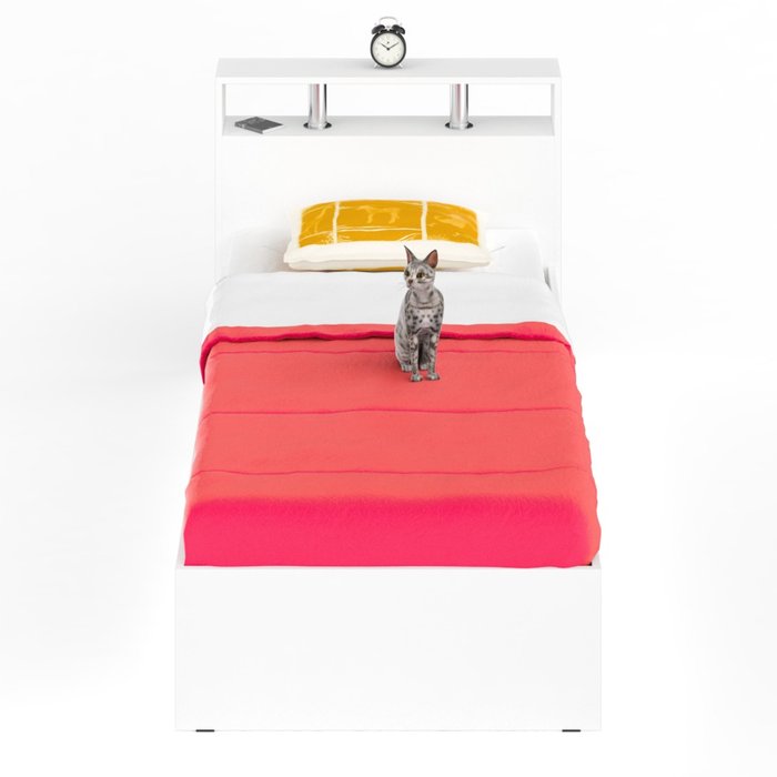 Кровать Камелия 90х200 белого цвета - купить Кровати для спальни по цене 7588.0