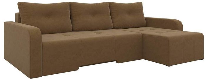 Угловой диван-кровать Манхеттен коричневого цвета