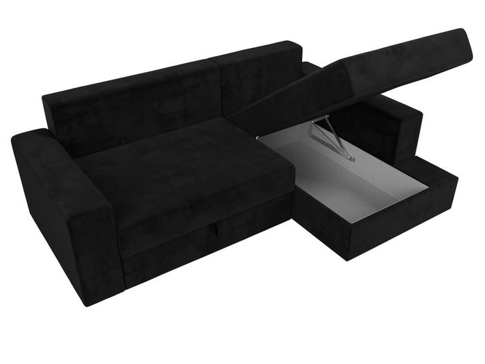 Угловой диван-кровать Мэдисон черно-бежевого цвета