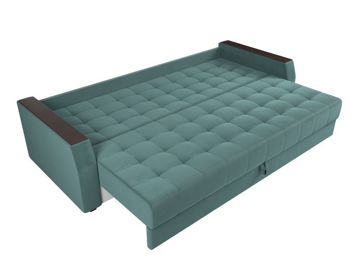 Прямой диван-кровать Атлантида бирюзового цвета