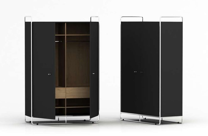 Большой шкаф Bauhaus черного цвета - купить Шкафы распашные по цене 64100.0