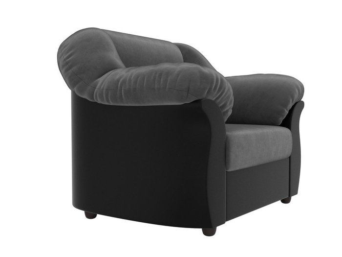 Кресло Карнелла серо-черного цвета (ткань/экокожа)