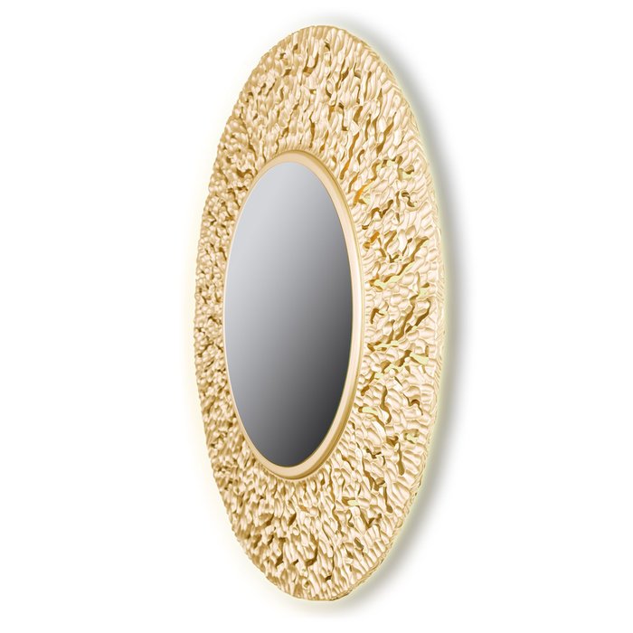 Настенное зеркало Coral золотого цвета