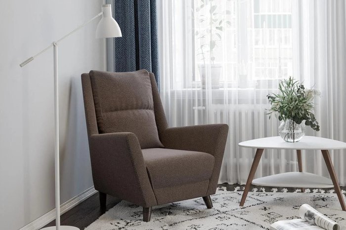 Кресло Йорк темно-коричневого цвета - лучшие Интерьерные кресла в INMYROOM