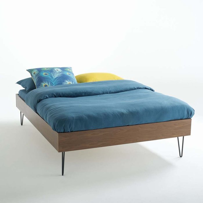 Кровать в винтажном стиле Watford 140х190 коричневого цвета