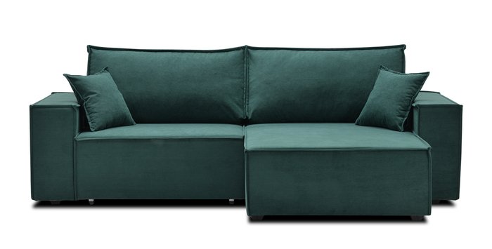 Угловой диван-кровать Фабио темно-зеленого цвета