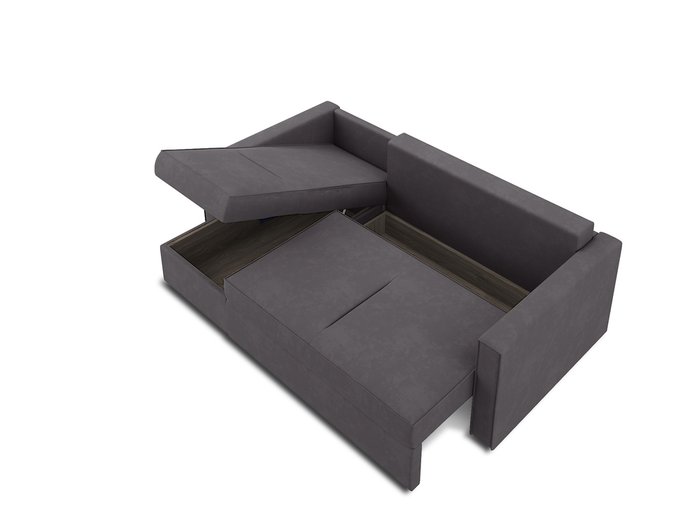 Угловой диван-кровать левый Macao темно-серого цвета