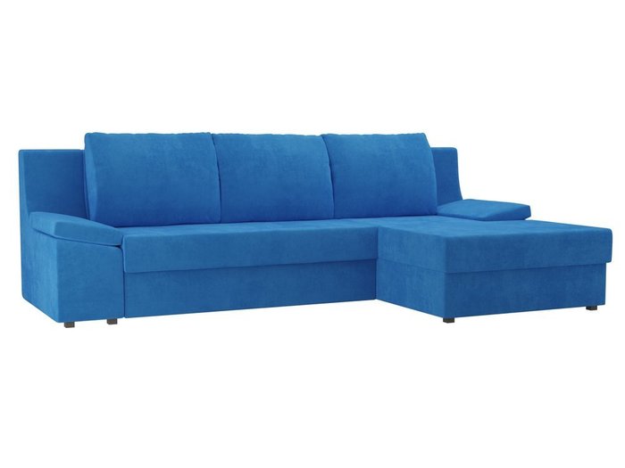 Угловой диван-кровать Челси темно-голубого цвета