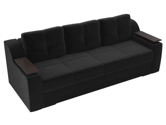 Прямой диван-кровать Сенатор черного цвета