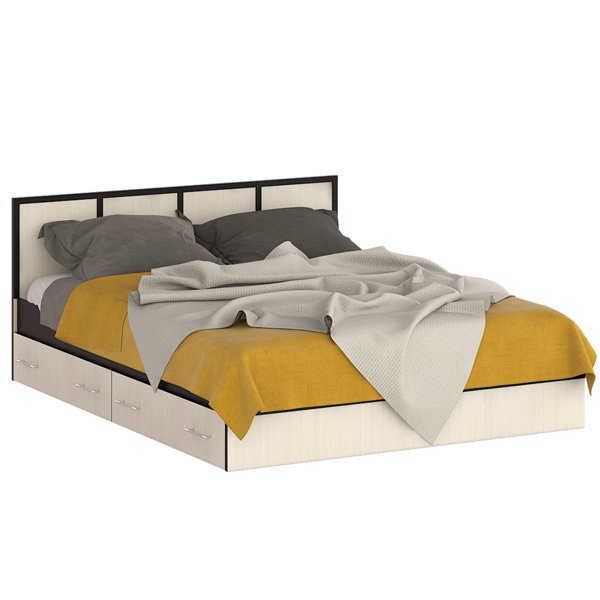 Кровать сакура 160х200 бежево-коричневого цвета 