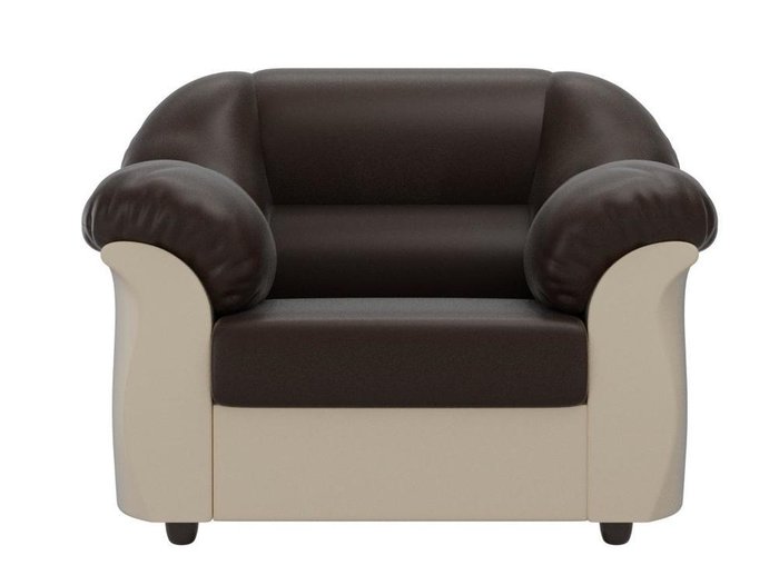 Кресло Карнелла коричнево-бежевого цвета (экокожа)