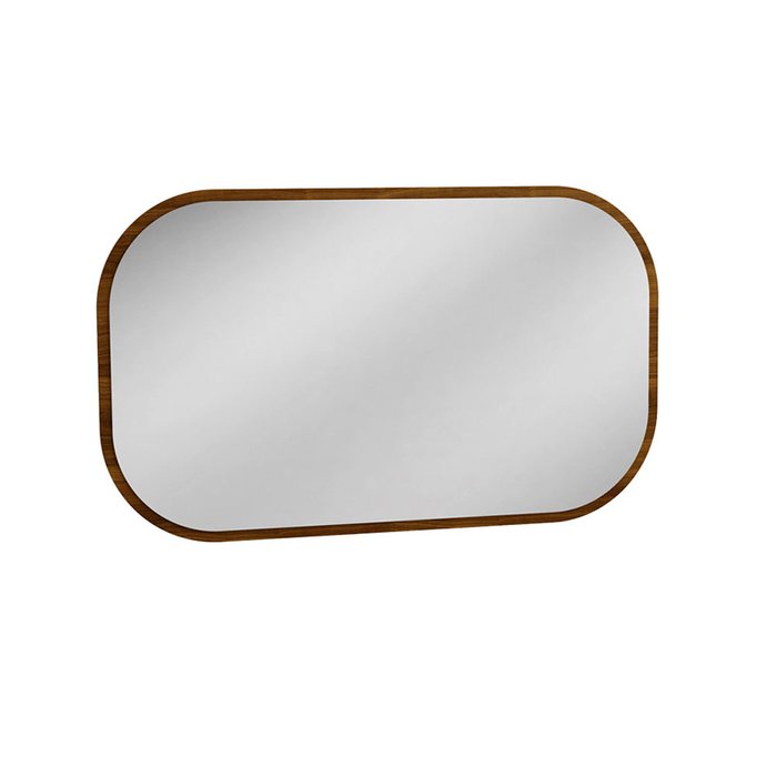 Настенное зеркало Сканди в раме коричневого цвета
