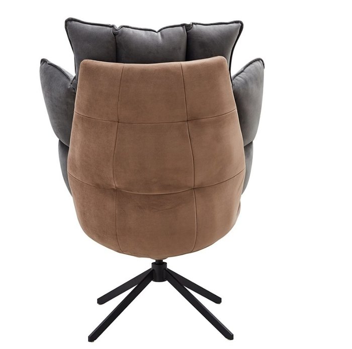 Кресло серо-коричневого цвета с металлическим основанием  - лучшие Интерьерные кресла в INMYROOM