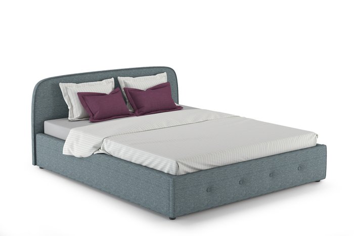 Кровать Илона 160х200 с подъёмным механизмом и дном серо-бирюзового цвета
