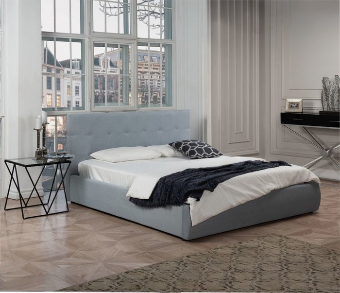 Кровать Selesta 140х200 с подъемным механизмом серого цвета - лучшие Кровати для спальни в INMYROOM