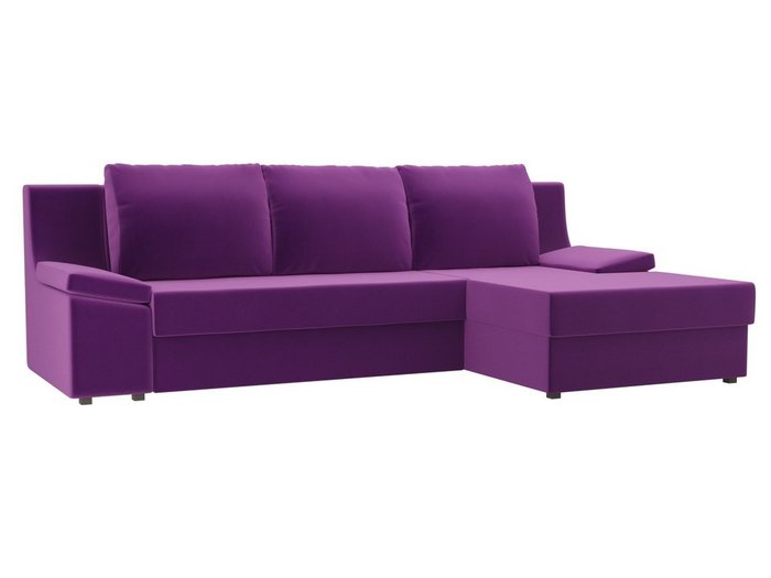 Угловой диван-кровать Челси фиолетового цвета