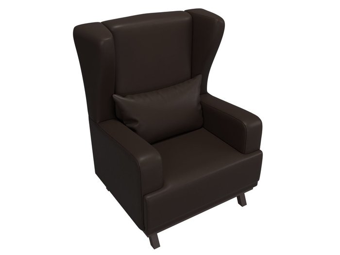 Кресло Джон темно-коричневого цвета (экокожа)