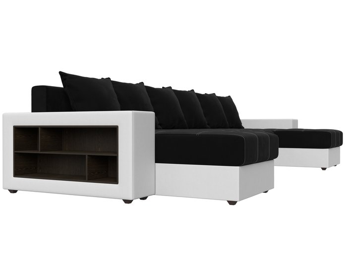 Уловой диван-кровать Дубай черного цвета (ткань\экокожа) - лучшие Угловые диваны в INMYROOM