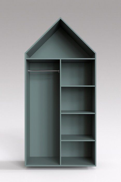 Двойной шкаф-домик Амстердам Maxi серо-голубого цвета