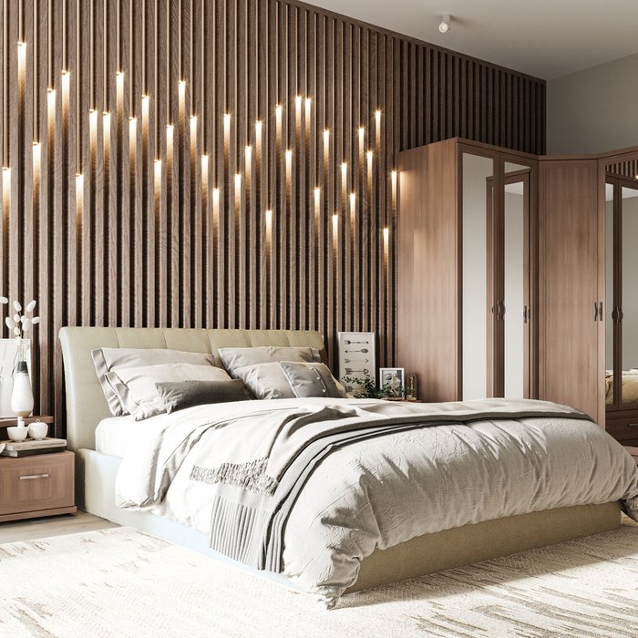 Кровать Инуа 160х200 бежевого цвета с подъемным механизмом  - лучшие Кровати для спальни в INMYROOM