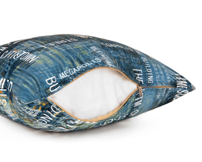 Декоративная подушка Central Denim 45х45 сине-голубого цвета 