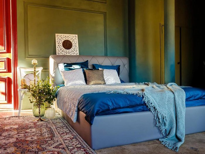 Кровать Ember серо-зеленого цвета 160х200
