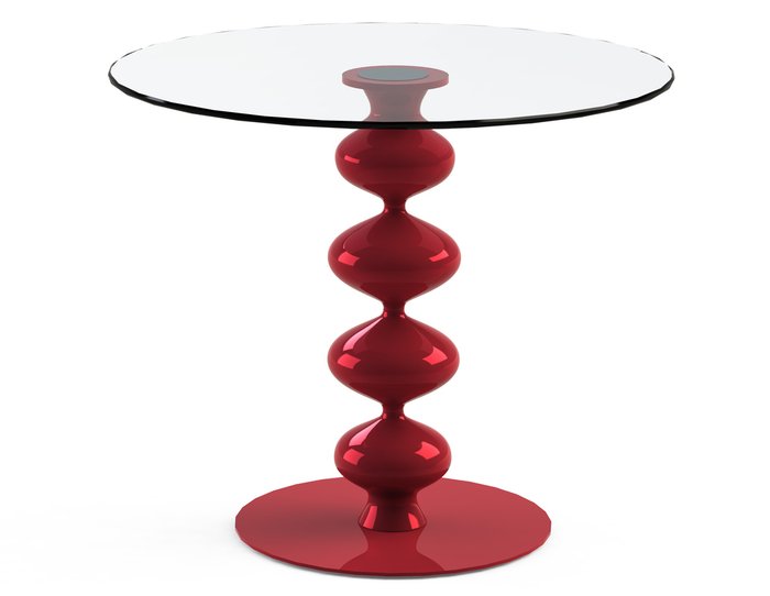 Обеденный стол "CRIADOR Red" со столешницей из закаленного стекла 