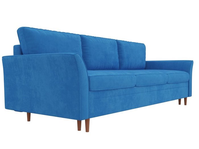 Прямой диван-кровать София темно-голубого цвета