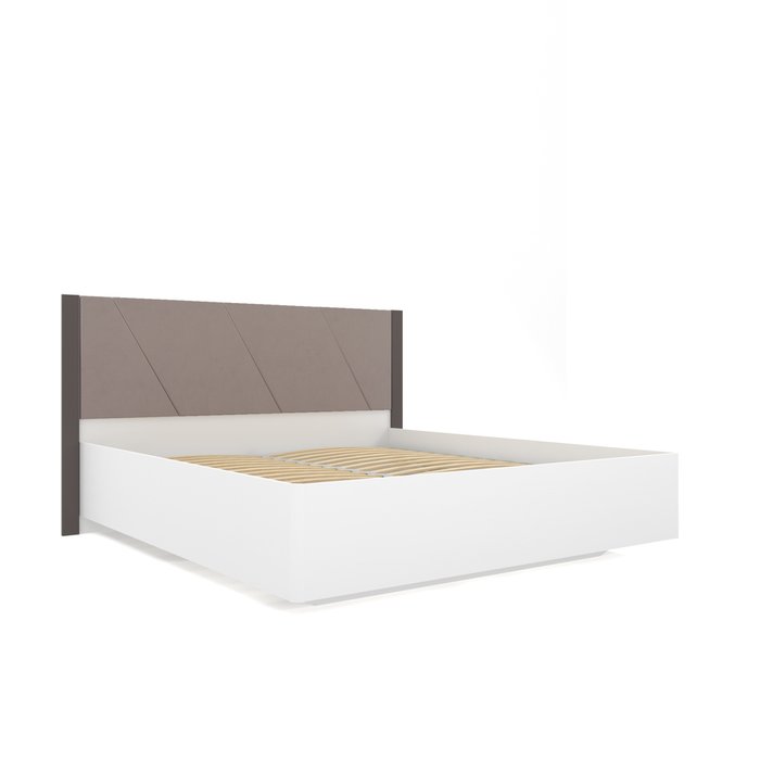 Кровать Селеста 160х200 с подъемным механизмом бело-коричневого цвета 