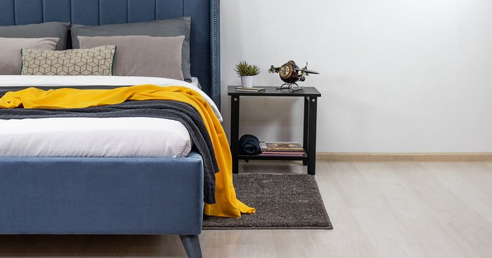 Кровать Мелисса 160х200 с подъёмным механизмом и дном серо-синего цвета - лучшие Кровати для спальни в INMYROOM