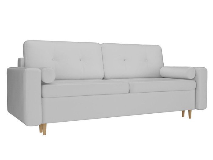 Прямой диван-кровать Белфаст белого цвета (тик-так/экокожа)