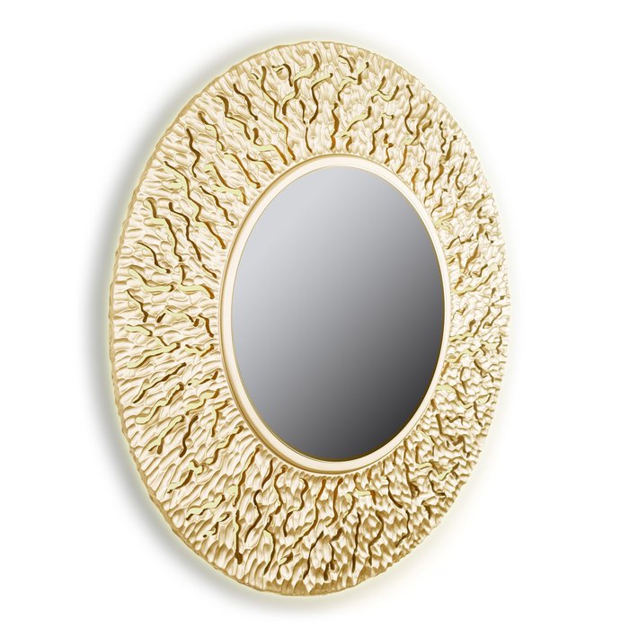 Настенное зеркало Coral золотого цвета