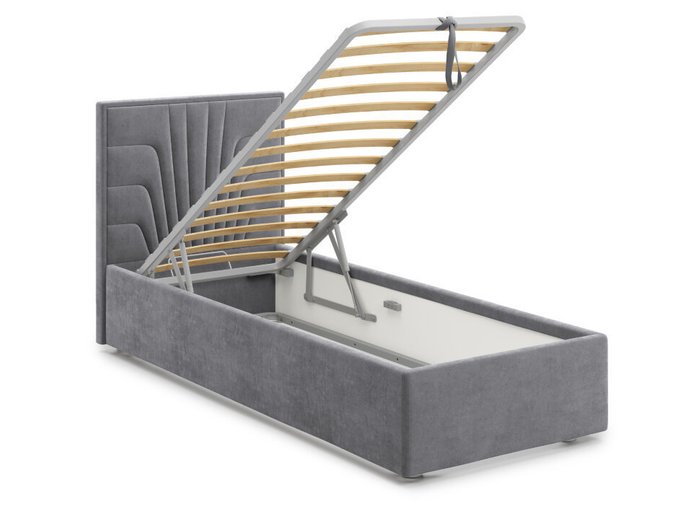 Кровать Premium Milana 90х200 с подъемным механизмом серого цвета