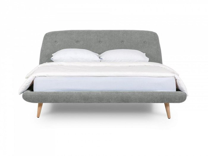 Кровать Loa 160х200 серого цвета  - купить Кровати для спальни по цене 65900.0